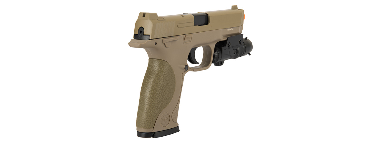 UK ARMS G53 Airsoft Spring Pistol w/ Laser (TAN) - Click Image to Close