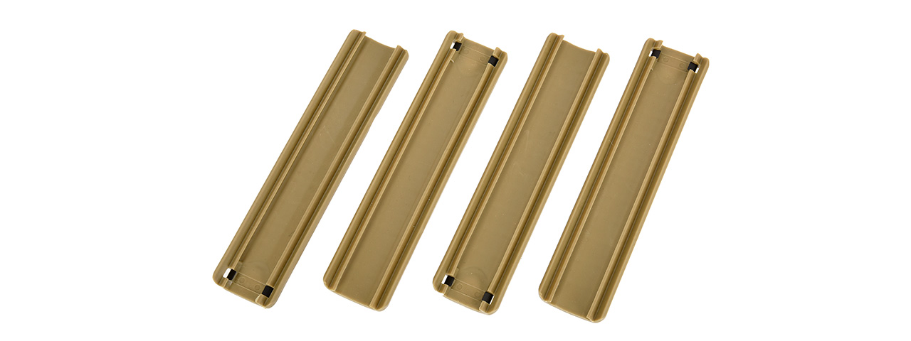 Golden Eagle 4X Picatinny / Weaver 20mm Airsoft Rail Covers (TAN) - Click Image to Close