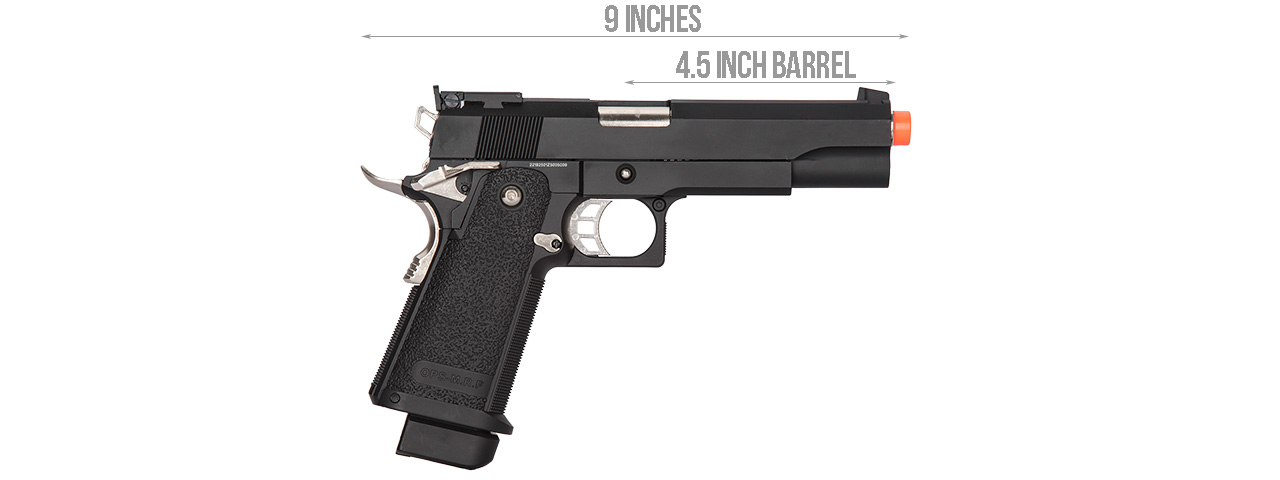 Golden Eagle IMF 3302 OPS-M.RP HiCapa Semi-Auto GBB Metal Pistol, BK - Click Image to Close