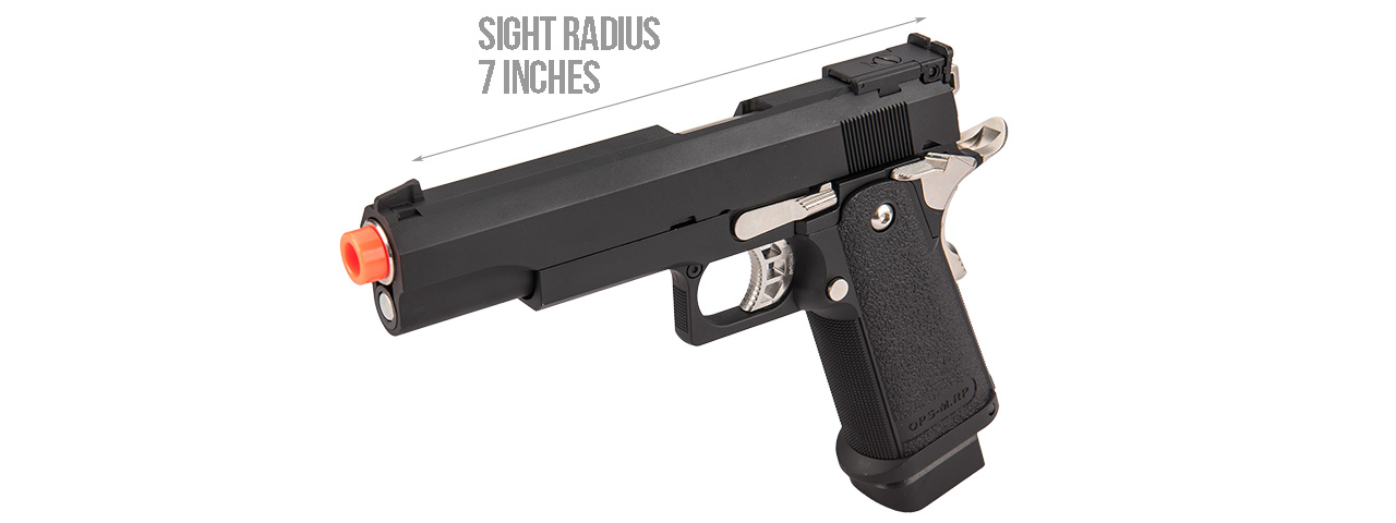 Golden Eagle IMF 3302 OPS-M.RP HiCapa Semi-Auto GBB Metal Pistol, BK - Click Image to Close