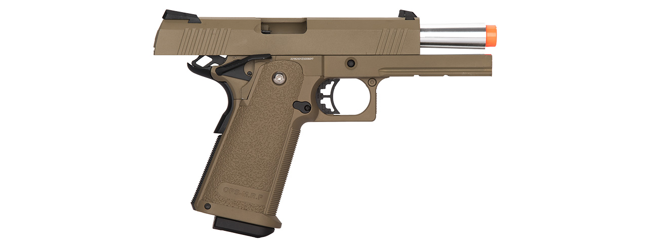 Golden Eagle IMF 3303 OPS-M.RP Tactical HiCapa Semi-Auto GBB Metal Pistol, DE