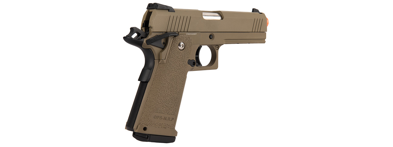 Golden Eagle IMF 3303 OPS-M.RP Tactical HiCapa Semi-Auto GBB Metal Pistol, DE - Click Image to Close