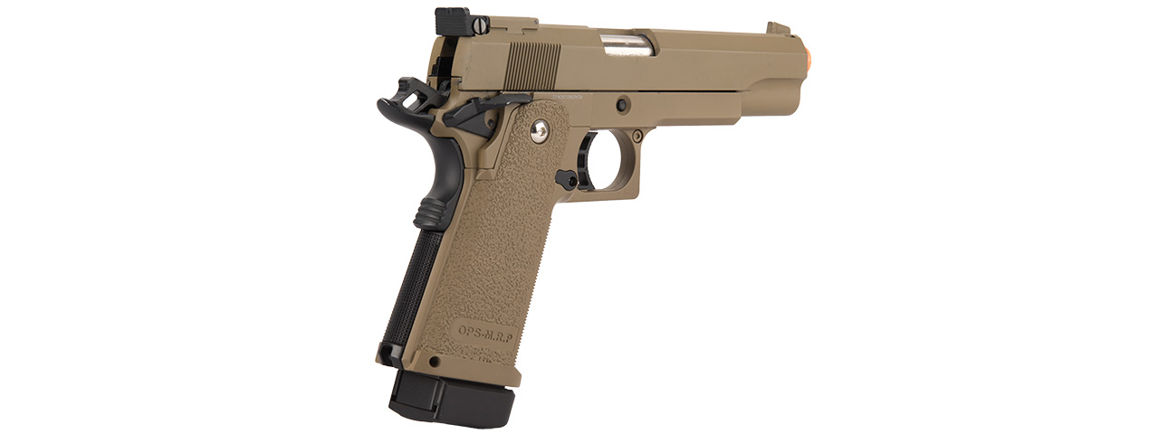 Golden Eagle IMF 3304 OPS-M.RP 1911A1 Single Stack Semi-Auto GBB Metal Pistol, DE - Click Image to Close