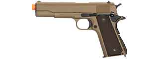 Golden Eagle IMF 3306 1911A1 Single Stack Semi-Auto GBB Metal Pistol, DE