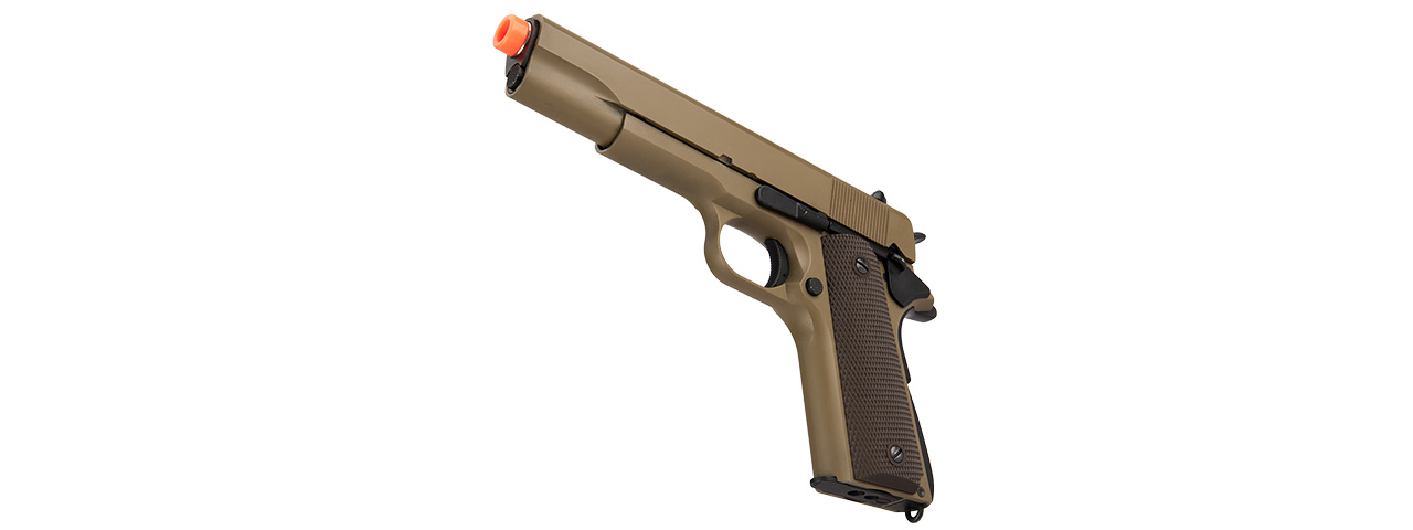 Golden Eagle IMF 3306 1911A1 Single Stack Semi-Auto GBB Metal Pistol, DE - Click Image to Close