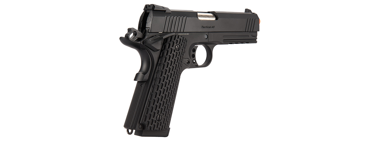 Golden Eagle IMF Night Warrior 3309 OTS Tactical .45 HiCapa Semi-Auto GBB Metal Pistol, BK