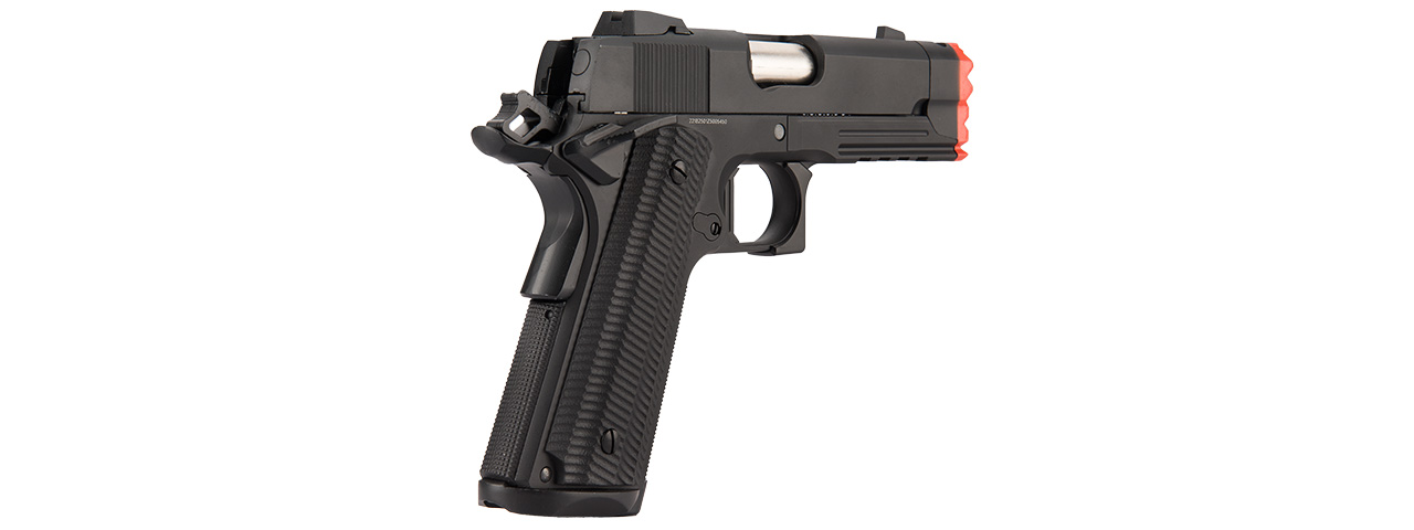 Golden Eagle IMF 3317 HiCapa Semi-AutoGBB Metal Pistol w/ Integrated Muzzle Break, BK