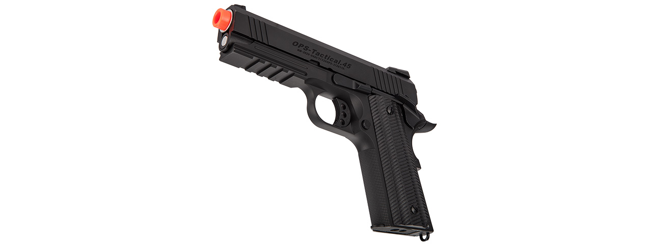 Golden Eagle IMF 3323 OTS Tactical .45 HiCapa Semi-Auto GBB Metal Pistol, BK