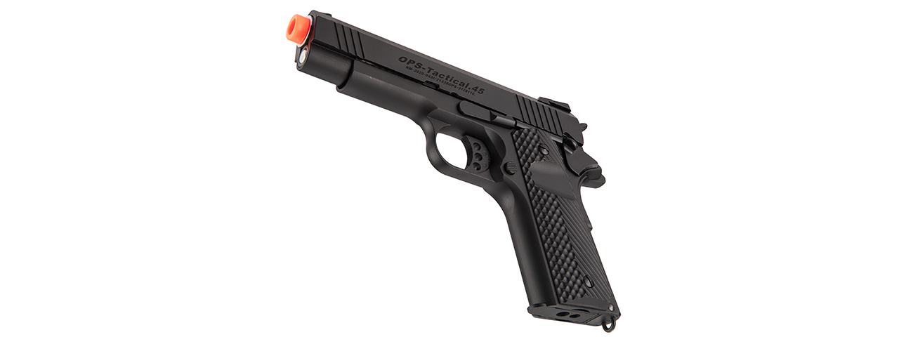 Golden Eagle IMF 3330 OTS Tactical .45 HiCapa Semi-Auto GBB Metal Pistol, BK