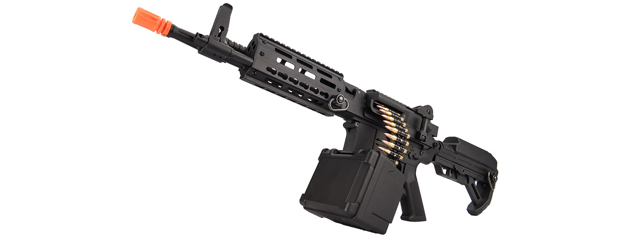 Golden Eagle MCR Light Machine Gun LMG Airsoft AEG Rifle [Short Barrel] (BLACK) - Click Image to Close