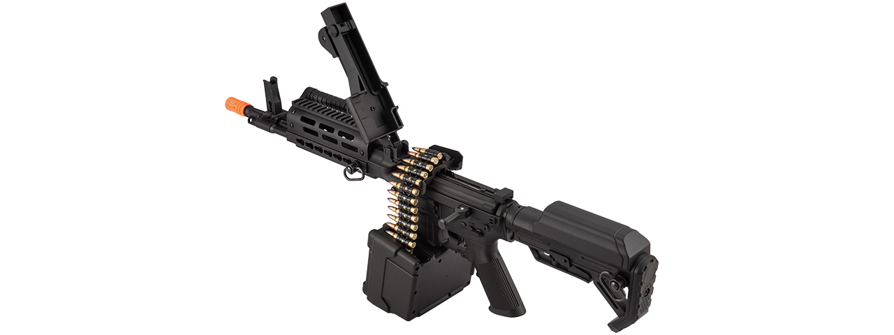 Golden Eagle MCR Light Machine Gun LMG Airsoft AEG Rifle [Short Barrel] (BLACK) - Click Image to Close