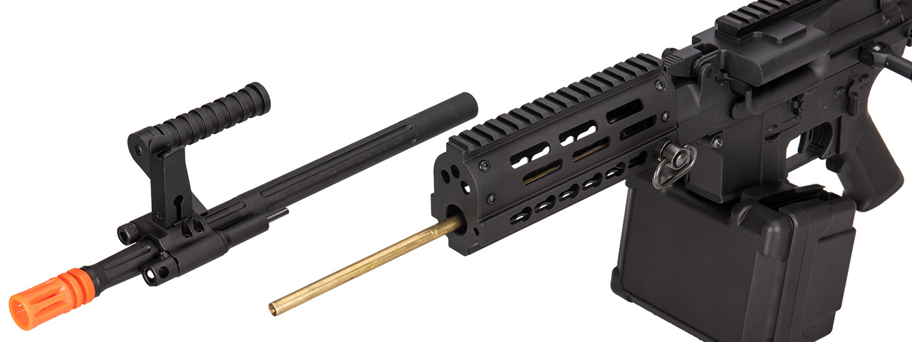 Golden Eagle MCR Light Machine Gun LMG Airsoft AEG Rifle [Short Barrel] (BLACK)