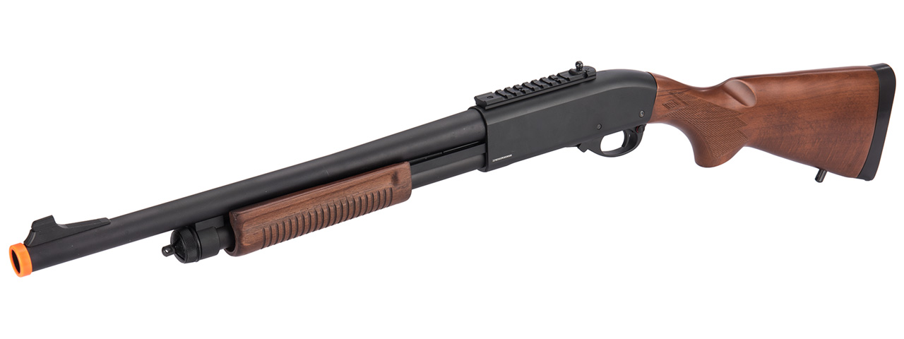 Golden Eagle M870 3/6-Shot Pump Action Gas Airsoft Shotgun (WOOD) - Click Image to Close