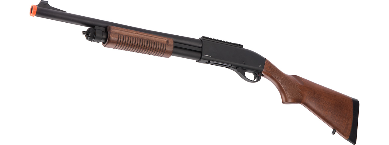 Golden Eagle M870 3/6-Shot Pump Action Gas Airsoft Shotgun (WOOD) - Click Image to Close