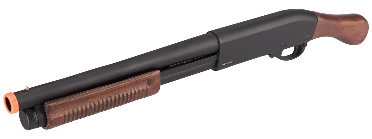 Golden Eagle M870 3/6-Shot Pump Action Gas Airsoft Shotgun [Sawed-Off] (WOOD) - Click Image to Close