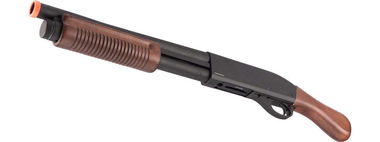 Golden Eagle M870 3/6-Shot Pump Action Gas Airsoft Shotgun [Sawed-Off] (WOOD) - Click Image to Close