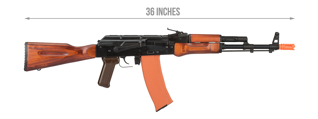 GHK GK74 AK47 Full Metal GBB Airsoft Rifle w/ Real Wood Furniture (BLACK) - Click Image to Close