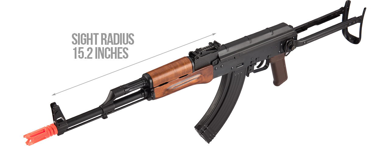 GHK AK GKMS Gas Blowback AKMS Airsoft Rifle (WOOD) - Click Image to Close