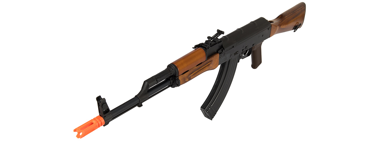 GHK AKM Gas Blowback Airsoft Rifle w/ Real Wood Furniture (BLACK) - Click Image to Close