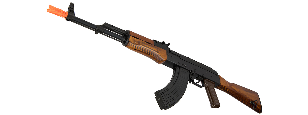 GHK AKM Gas Blowback Airsoft Rifle w/ Real Wood Furniture (BLACK) - Click Image to Close