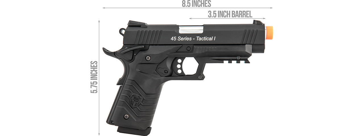 HFC HG-171 Tactical 1911 Gas Blowback Pistol (BLACK) - Click Image to Close