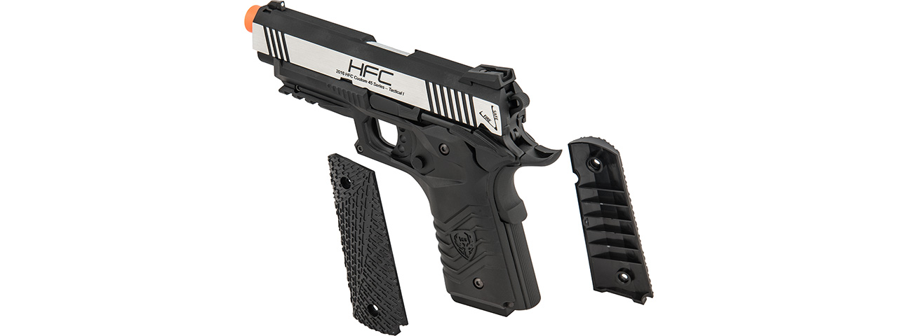 HFC HG-171 Tactical 1911 Gas Blowback Pistol (SILVER / BLACK)