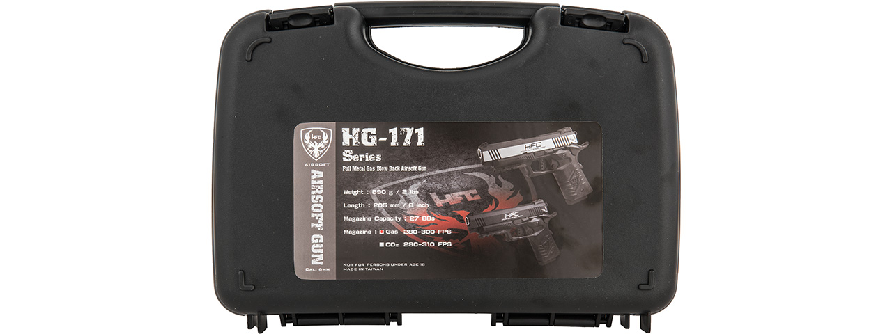 HFC HG-171 Tactical 1911 Gas Blowback Pistol (SILVER / BLACK)