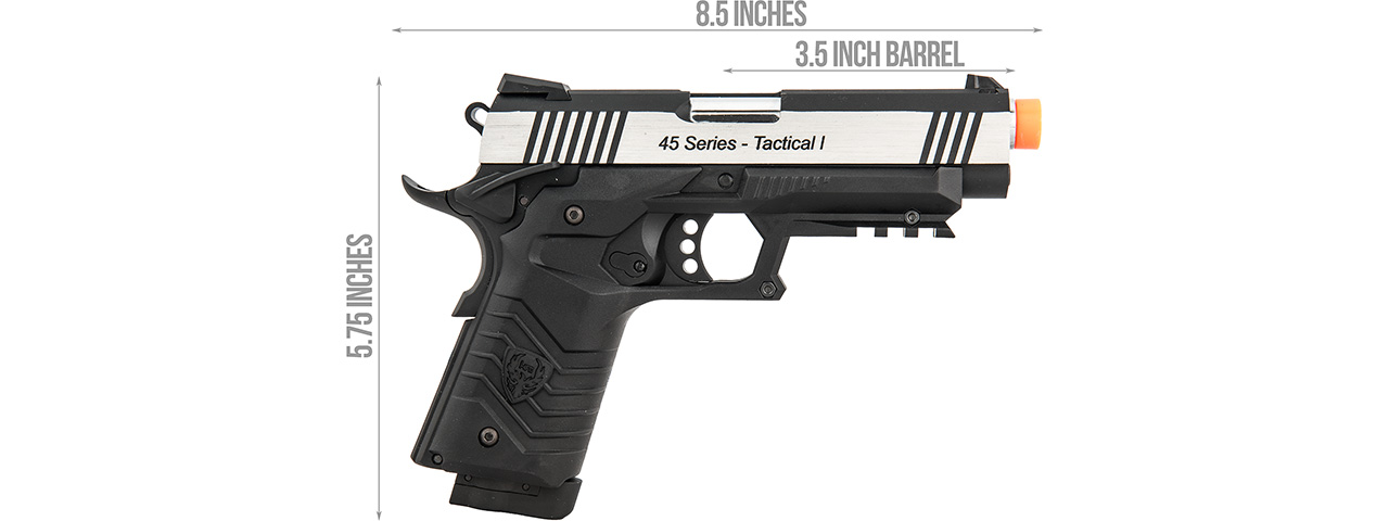 HFC HG-171 Tactical 1911 CO2 Blowback Pistol (BLACK/SILVER)