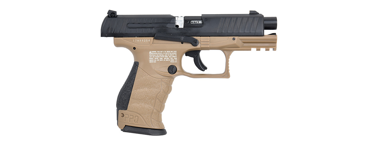 Umarex T4E Walther PPQ .43 Cal Paintball Pistol (Color: Black & FDE) - Click Image to Close