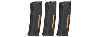 KWA 120rd MS120 Mid Capacity Airsoft AEG Rifle Magazine [3 Pack] (BLACK)