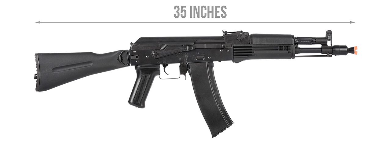 LCT Airsoft AK104 Steel AEG Airsoft Rifle w/ Folding Stock (Black) - Click Image to Close