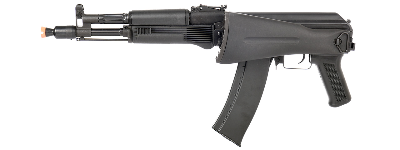 LCT Airsoft AK104 Steel AEG Airsoft Rifle w/ Folding Stock (Black) - Click Image to Close