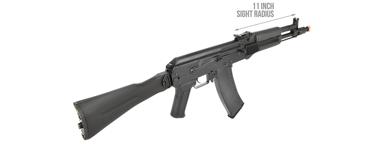 LCT Airsoft AK104 Steel AEG Airsoft Rifle w/ Folding Stock (Black) - Click Image to Close
