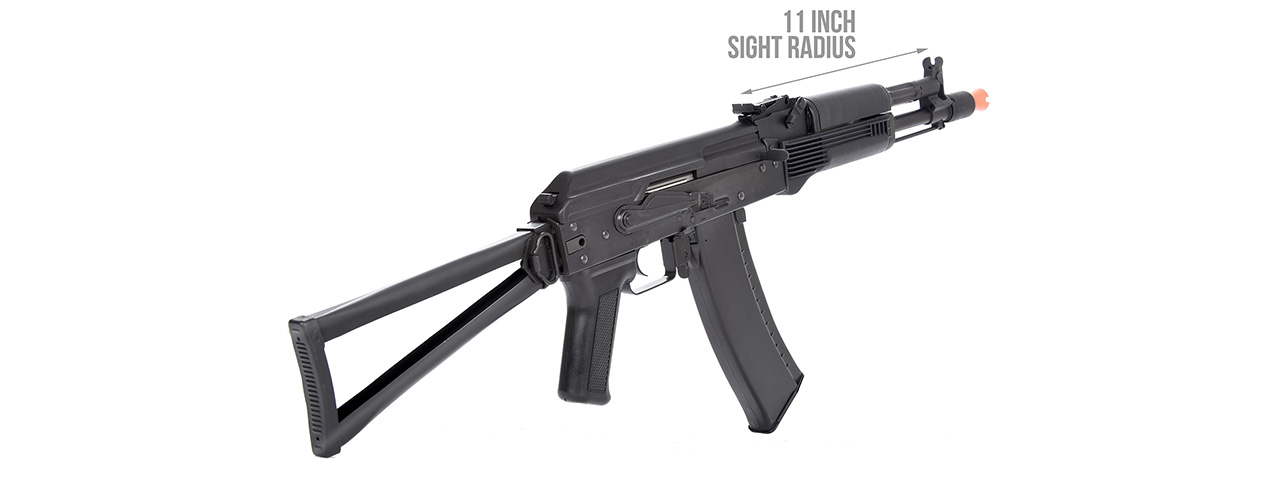 LCT Airsoft AK105 Steel AEG Airsoft Rifle w/ Folding Stock (Black) - Click Image to Close