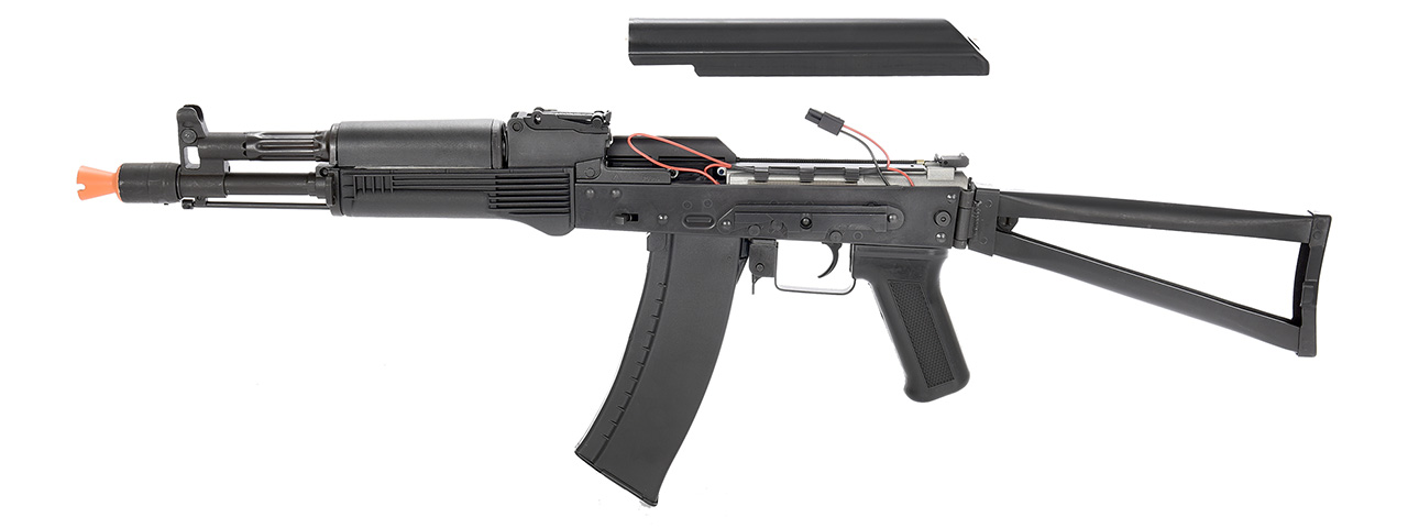 LCT Airsoft AK105 Steel AEG Airsoft Rifle w/ Folding Stock (Black) - Click Image to Close