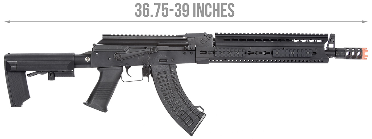 LCT Steel 13.5" KeyMod AK AEG Airsoft Rifle (Black) - Click Image to Close