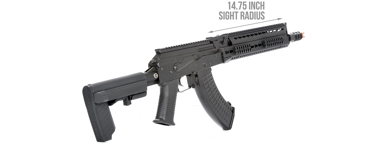 LCT Steel 13.5" KeyMod AK AEG Airsoft Rifle (Black) - Click Image to Close