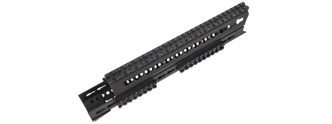 LCT Airsoft 13.5 Inch AK KeyMod Handguard Rail (Black) - Click Image to Close