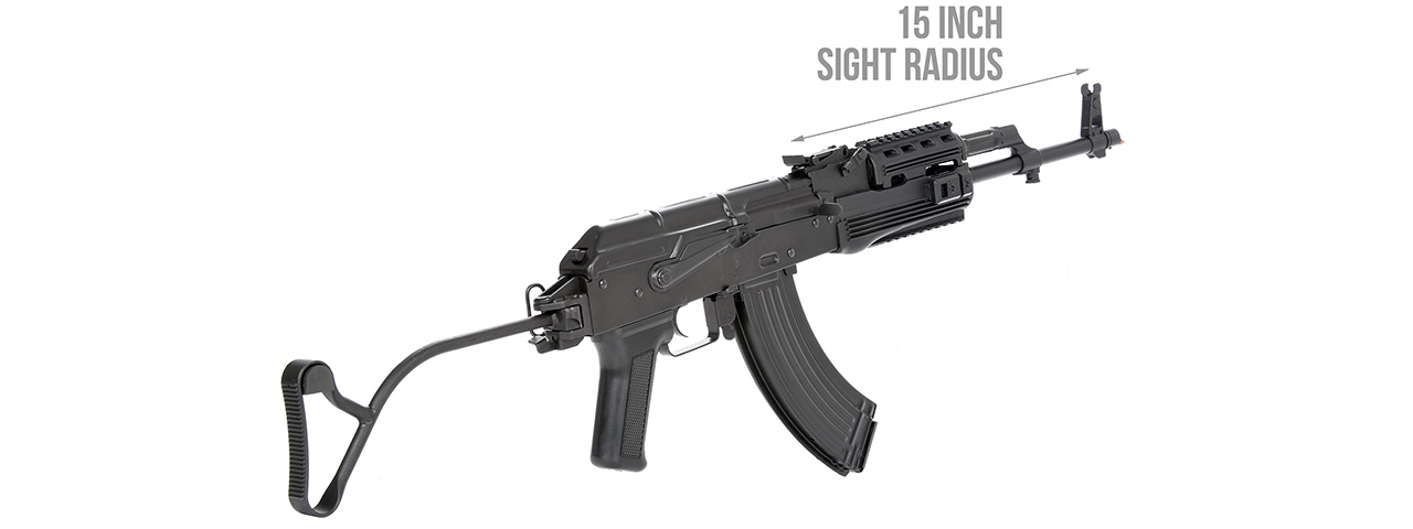 LCT Airsoft TIMS AK47 AEG Rifle w/ Folding Wire Stock (Black) - Click Image to Close