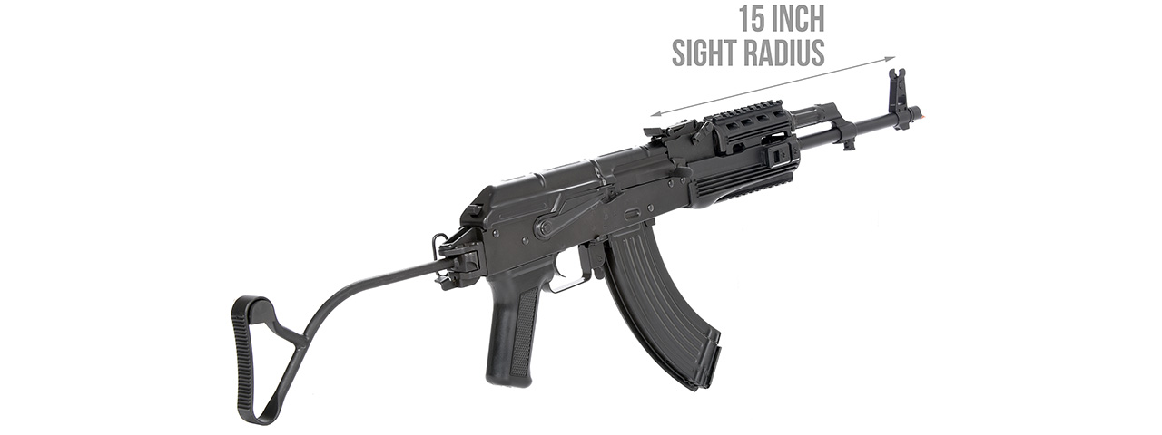 LCT Airsoft TIMS AK47 AEG Rifle w/ Folding Wire Stock (Black)