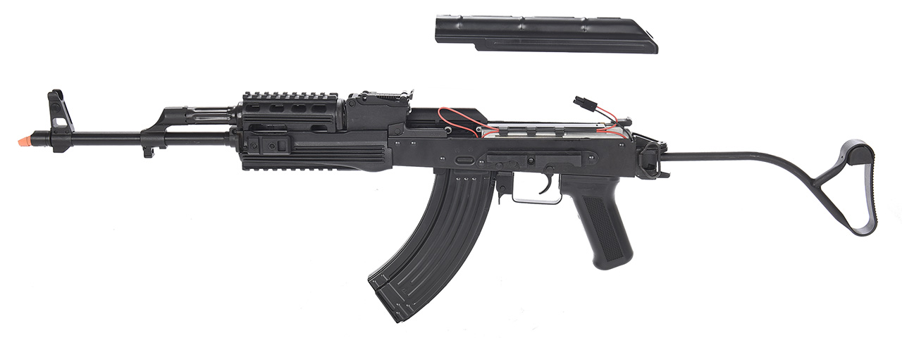 LCT Airsoft TIMS AK47 AEG Rifle w/ Folding Wire Stock (Black) - Click Image to Close