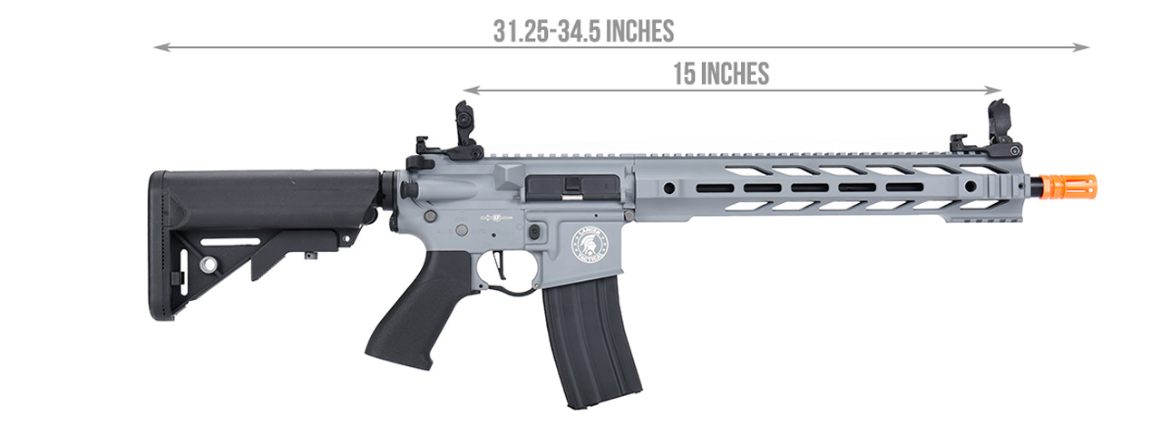 Lancer Tactical ProLine M4 SPR Interceptor Airsoft AEG Rifle (Color: Gray) - Click Image to Close