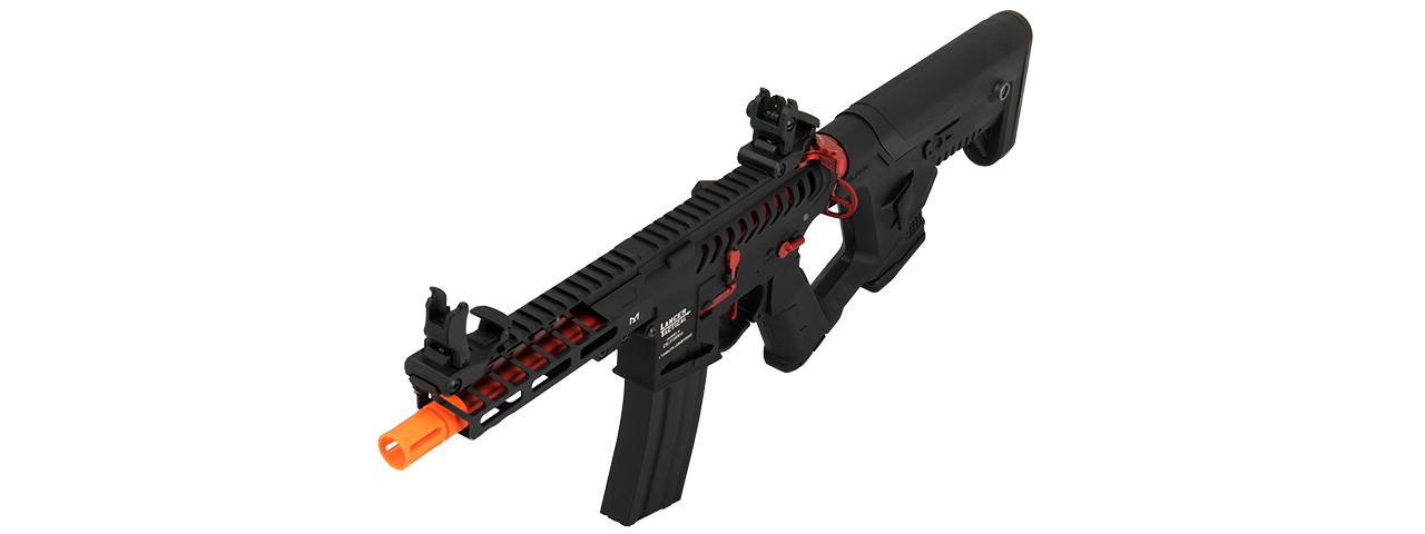 Lancer Tactical Low FPS Enforcer Needletail Skeleton M4 Airsoft Rifle (Color: Black & Red) - Click Image to Close