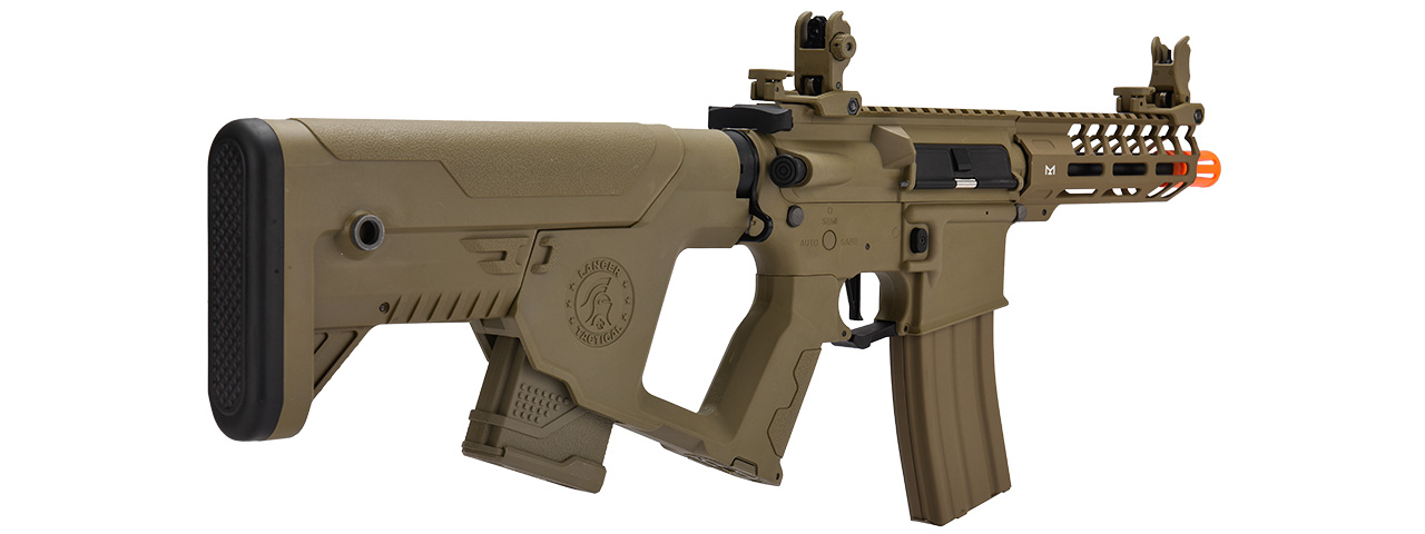 Lancer Tactical Low FPS Hybrid Enforcer Needletail Airsoft AEG Rifle w/ Alpha Stock (Color: Tan) - Click Image to Close