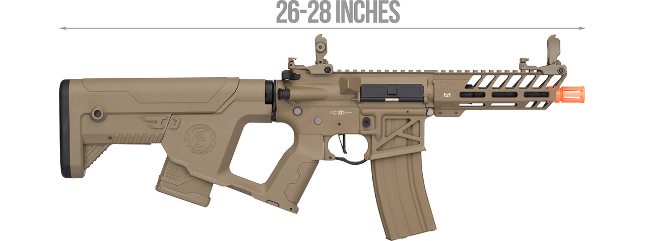 Lancer Tactical Low FPS ProLine Enforcer Needletail Skeleton Airsoft AEG Rifle (Color: Tan) - Click Image to Close