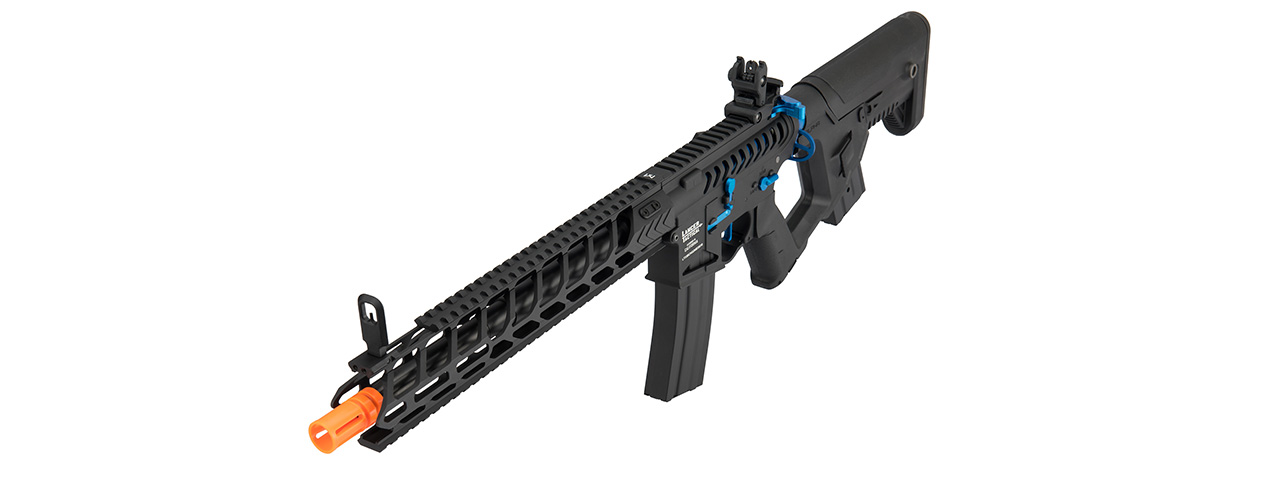 Lancer Tactical Enforcer NIGHT WING Skeleton AEG [HIGH FPS] (BLACK + NAVY BLUE) - Click Image to Close