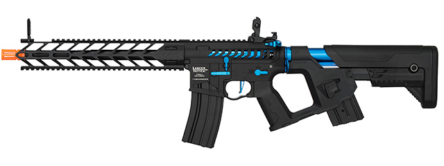 Lancer Tactical Enforcer NIGHT WING Skeleton AEG [HIGH FPS] (BLACK + NAVY BLUE) - Click Image to Close