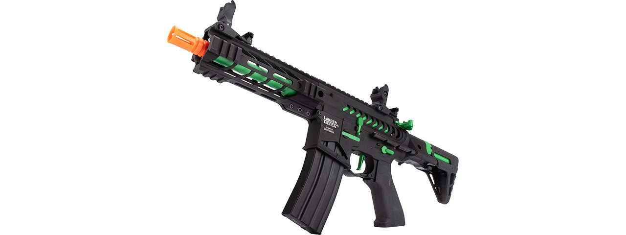 Lancer Tactical Proline Enforcer Battle Hawk 7" Skeleton M4 Airsoft Rifle w/ PDW Stock (Color: Black / Green)