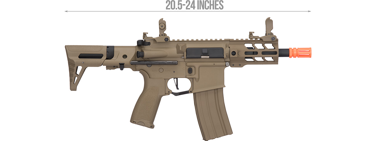 Lancer Tactical Enforcer Hybrid Gen 2 BATTLE HAWK 4" PDW AEG [LOW FPS] (TAN) - Click Image to Close