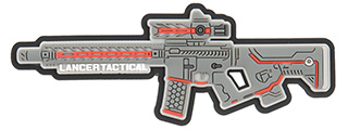 Lancer Tactical LT-34 Rifle PVC Morale Patch (GRAY / RED)
